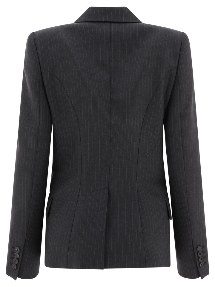 Pinstriped Single-Breasted Blazer Giacche Grey