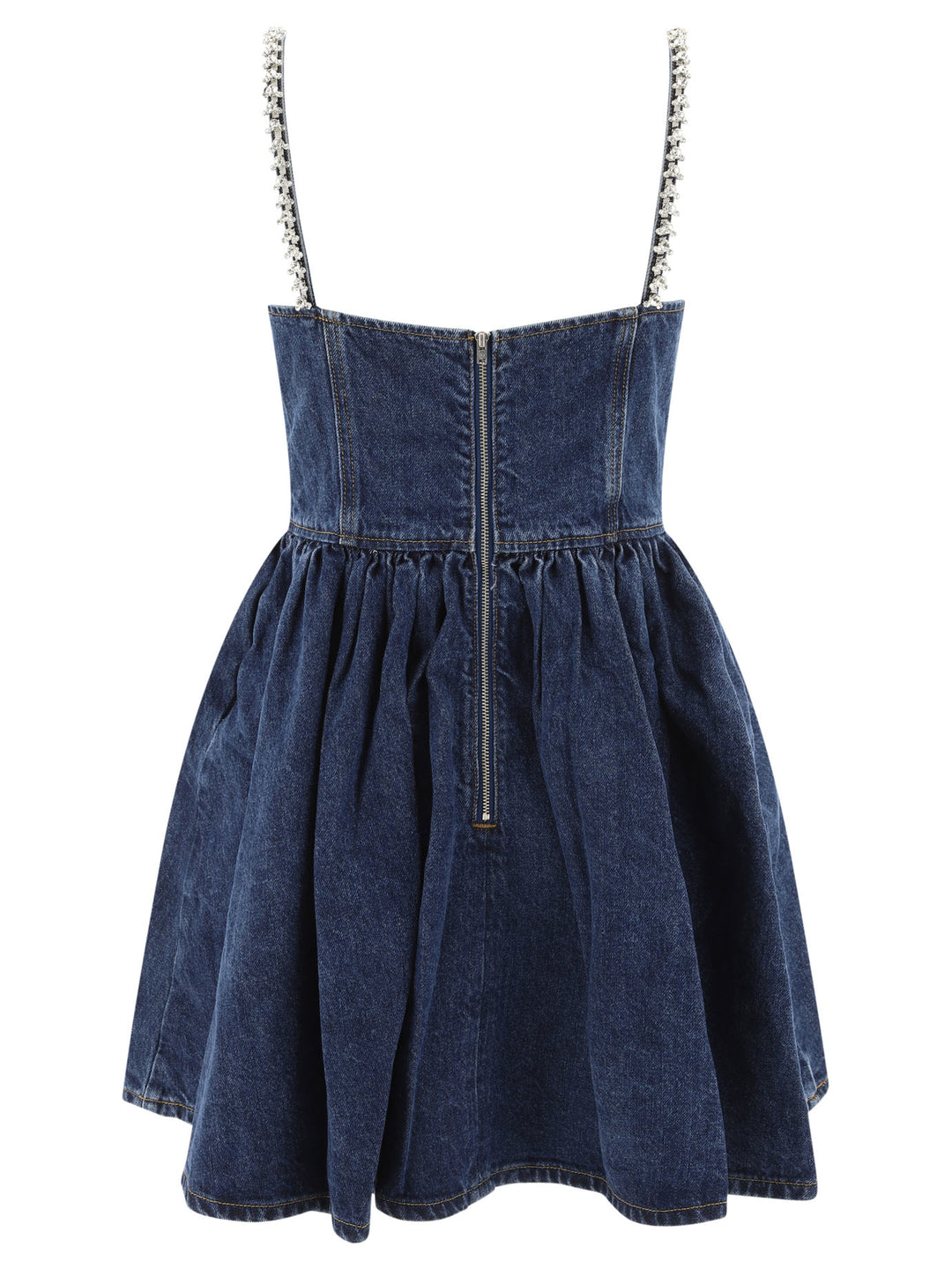 Diamante Denim Flared Dress Abiti Blu