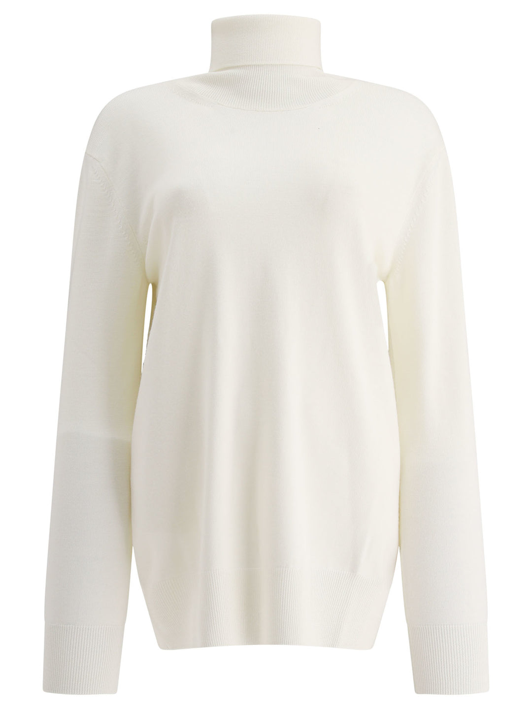 Lighweight Turtleneck Sweater Knitwear Bianco