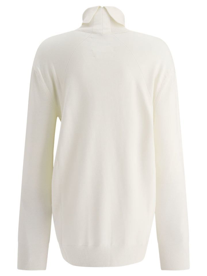 Lighweight Turtleneck Sweater Knitwear Bianco