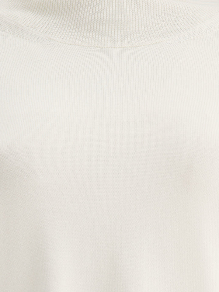 Lighweight Turtleneck Sweater Knitwear Bianco