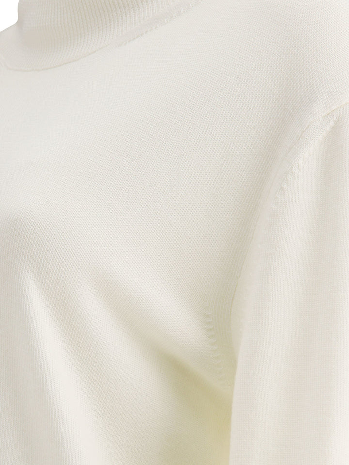 Lighweight Turtleneck Sweater Knitwear Bianco