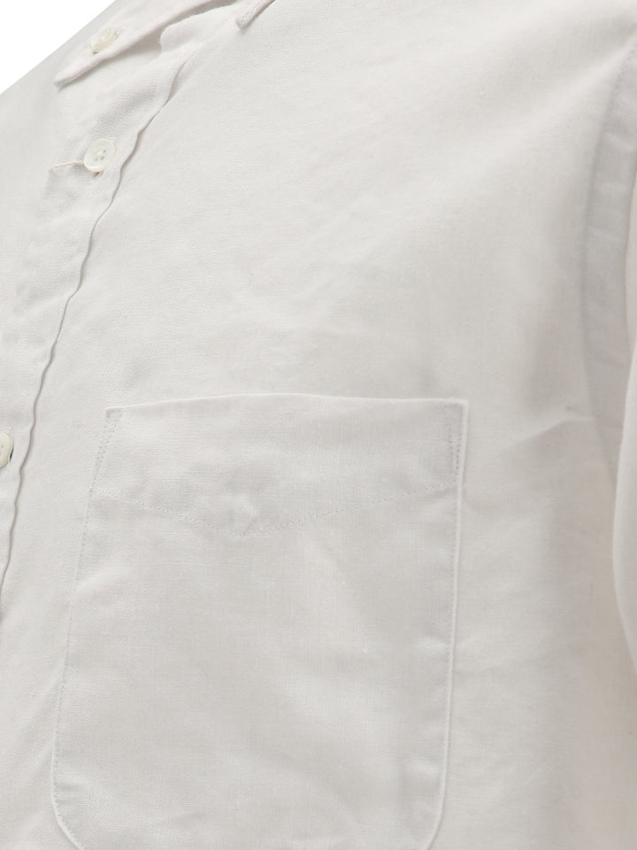 Linen Shirt With Chest Pocket Shirts Bianco