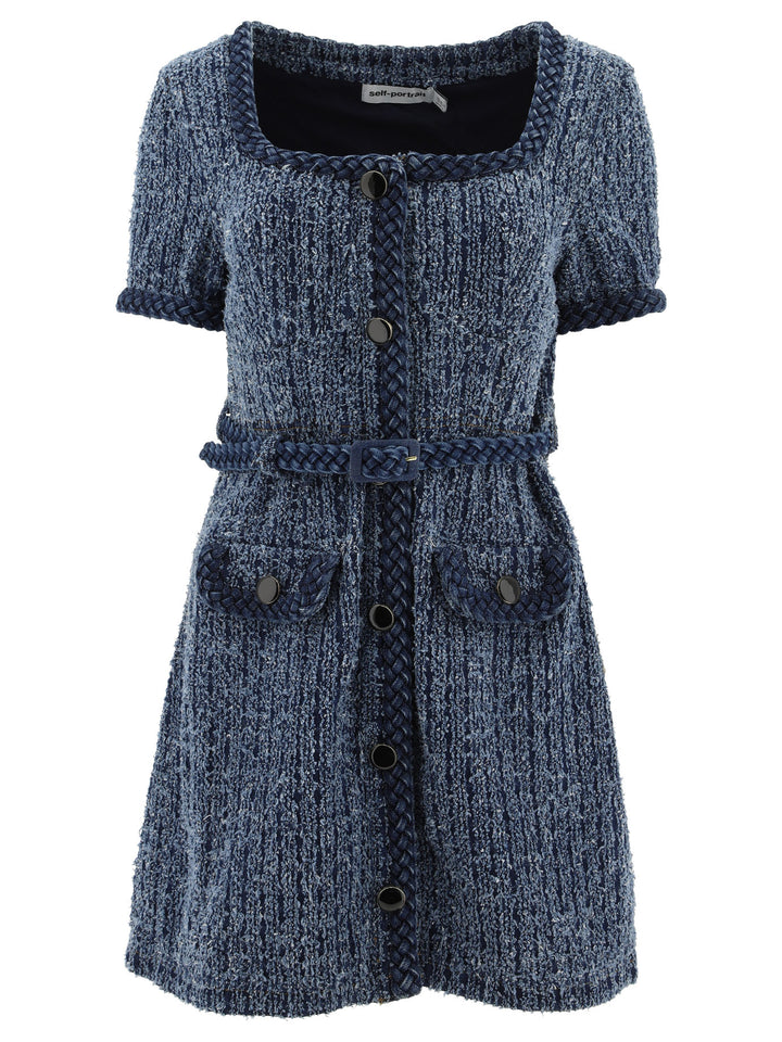 Textured Denim Dress Abiti Blu