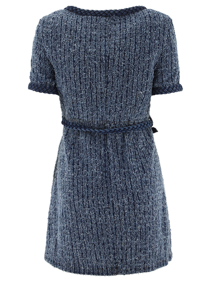 Textured Denim Dress Abiti Blu