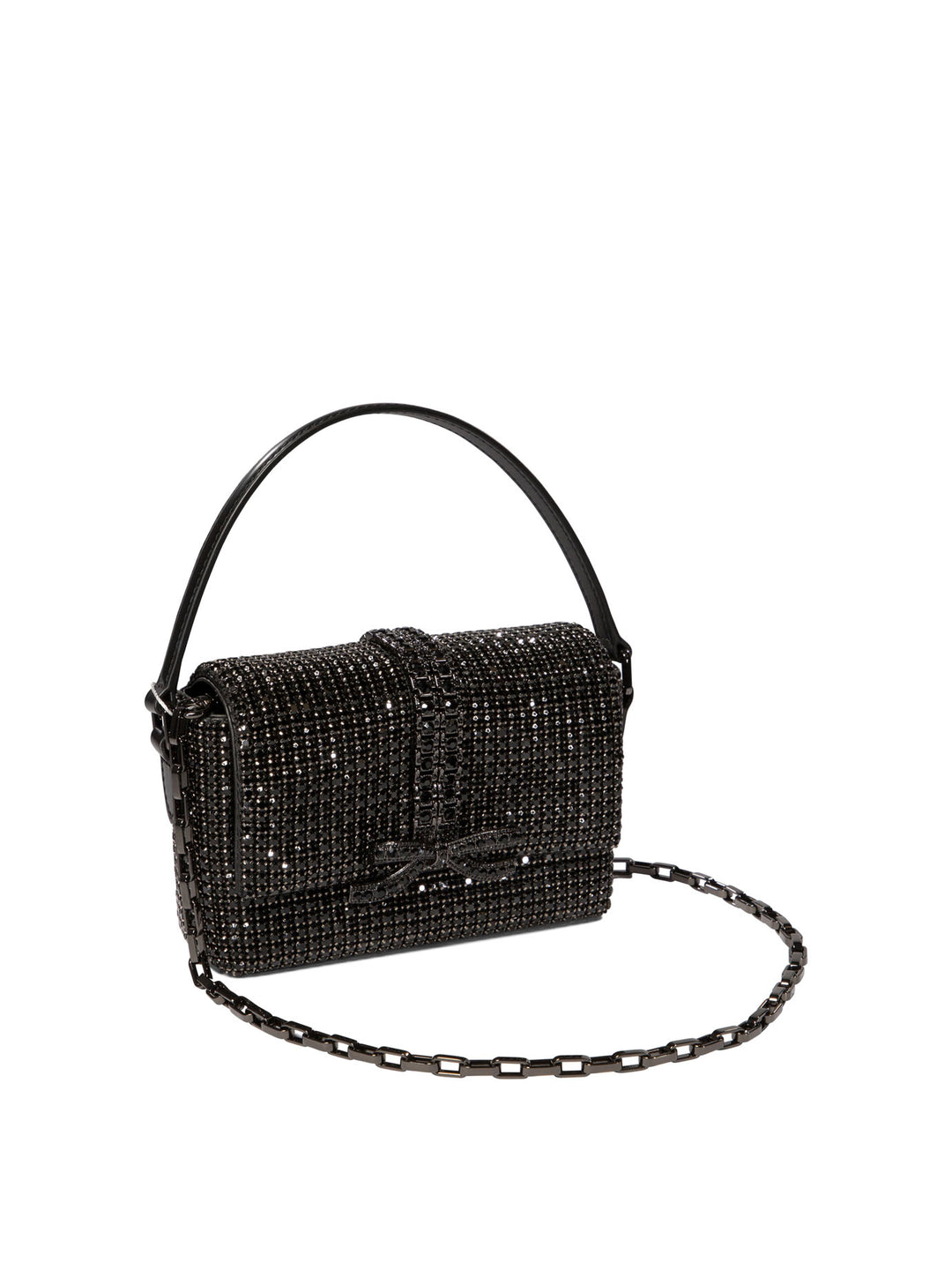 Shoulder Bag With Rhinestones Borse A Spalla Nero