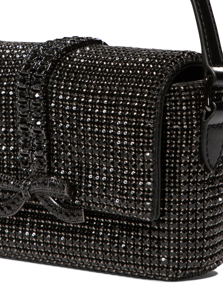 Shoulder Bag With Rhinestones Borse A Spalla Nero