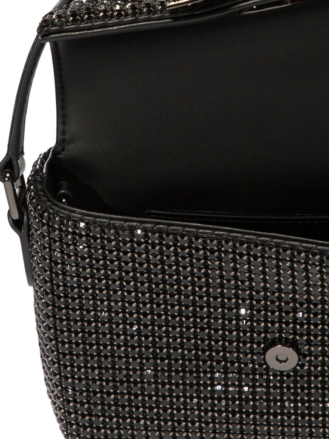 Shoulder Bag With Rhinestones Borse A Spalla Nero