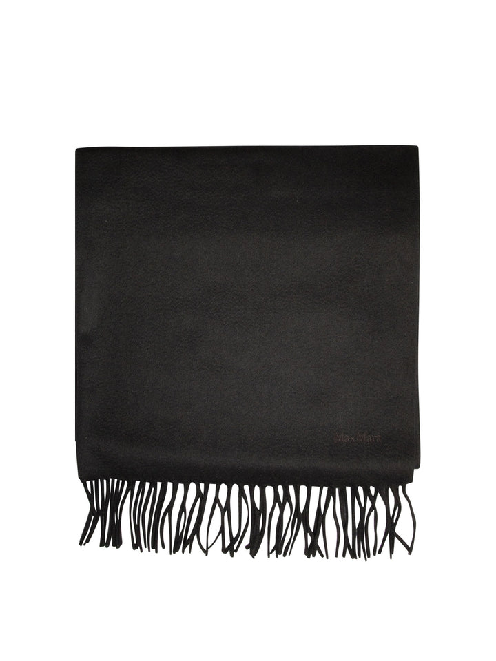 Cashmere Stole With Embroidery Scarves Nero