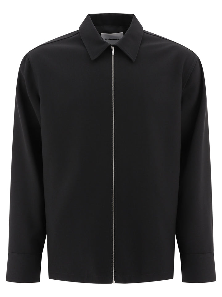 Shirt In Polyester Gabardine Shirts Nero