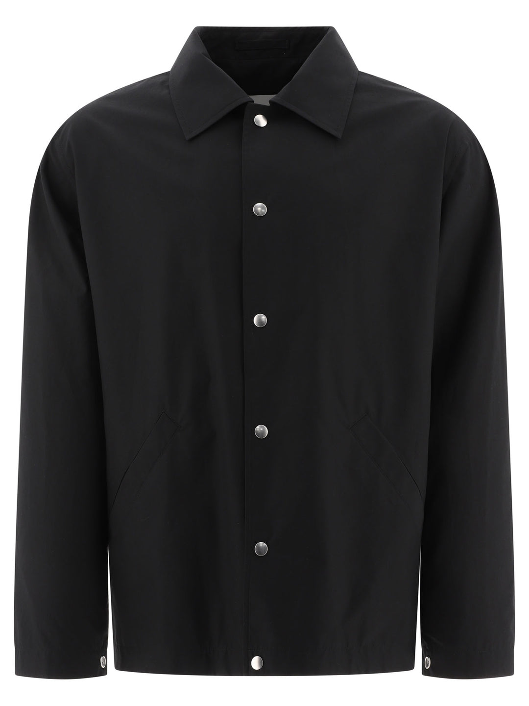 Overshirt With Logo Print Giacche Nero