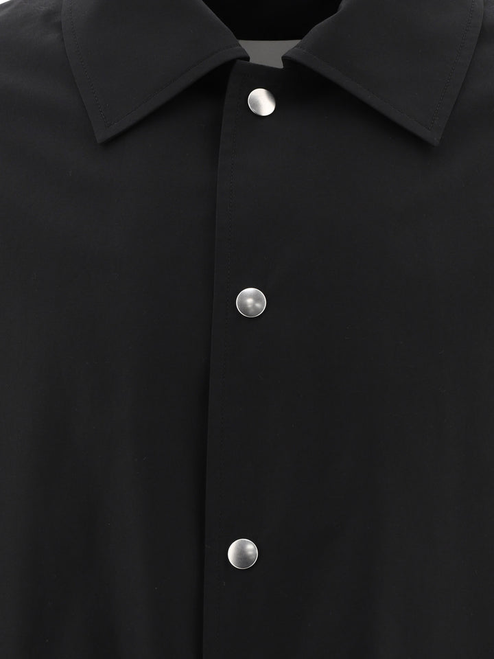 Overshirt With Logo Print Giacche Nero