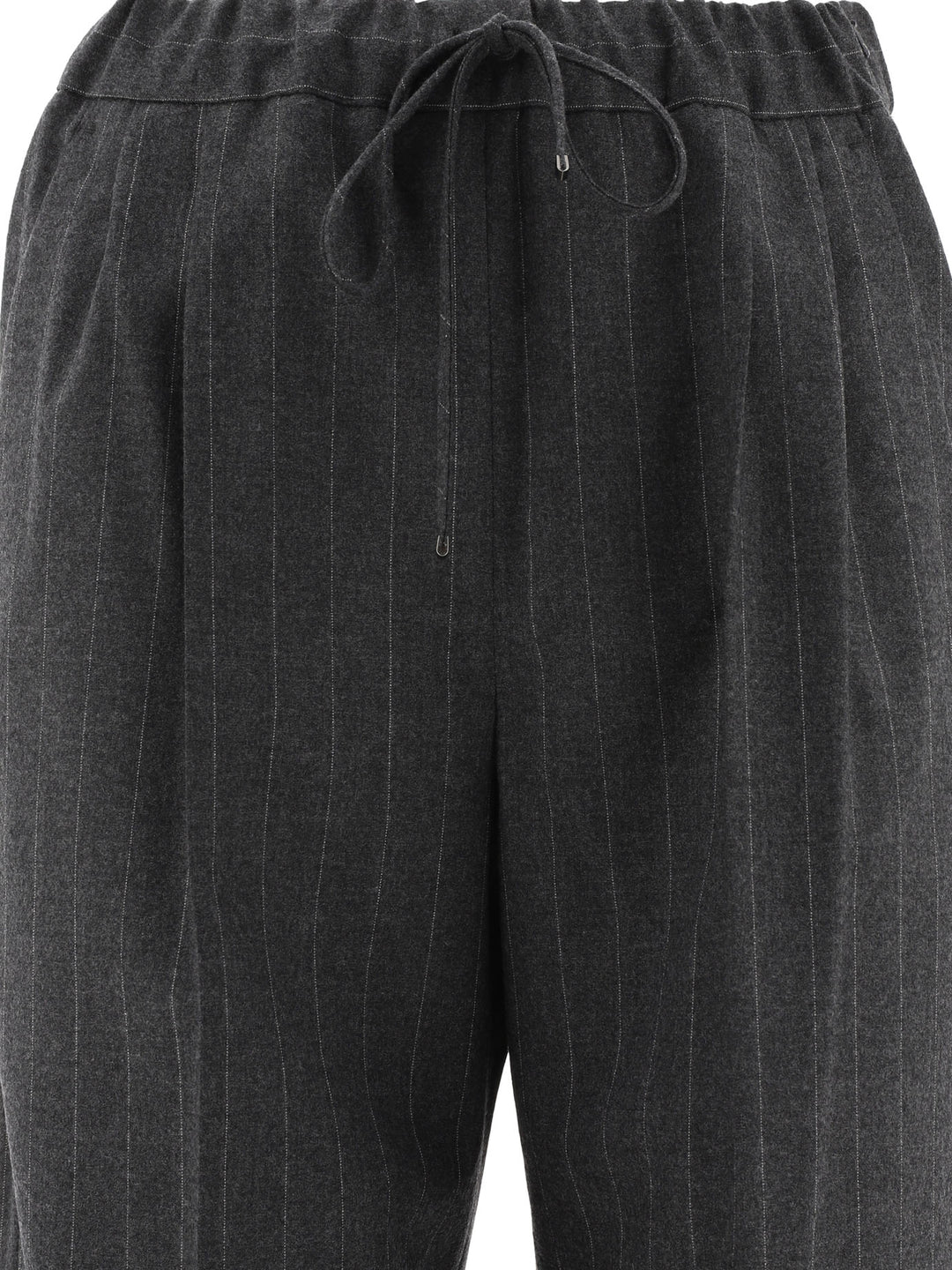 Cashmere Pinstriped Trousers Grey