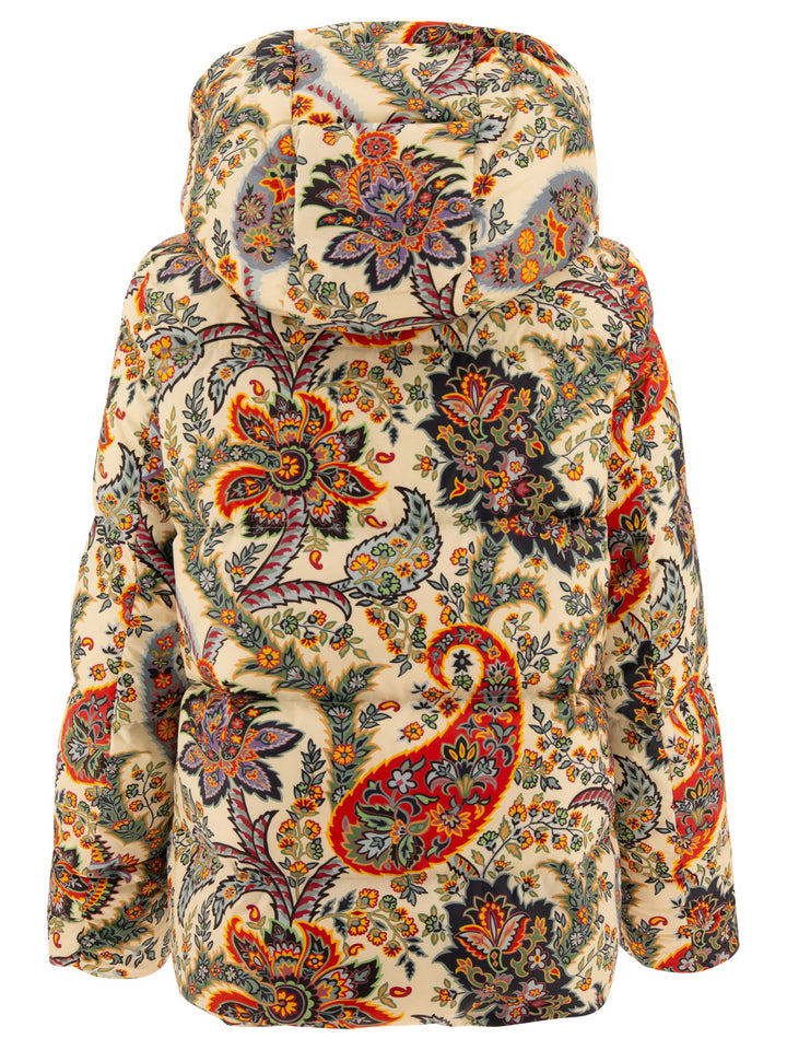 Paisley-Print Down Jacket Giacche Beige