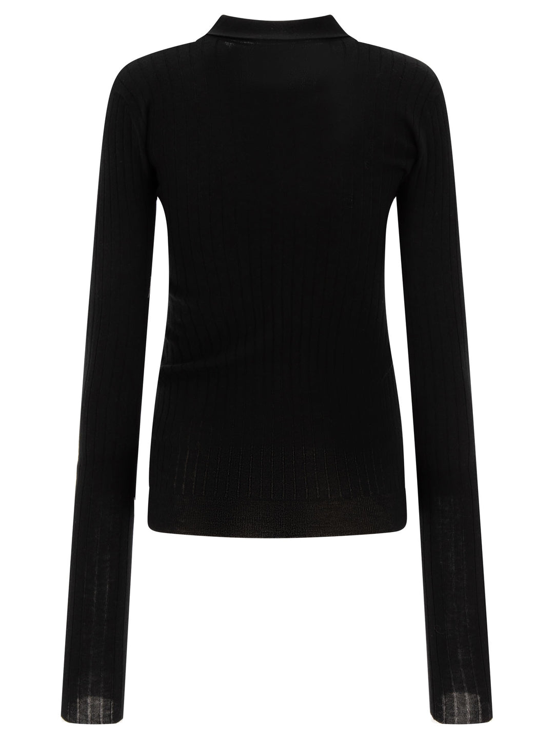 Ribbed Polo Shirt Knitwear Nero