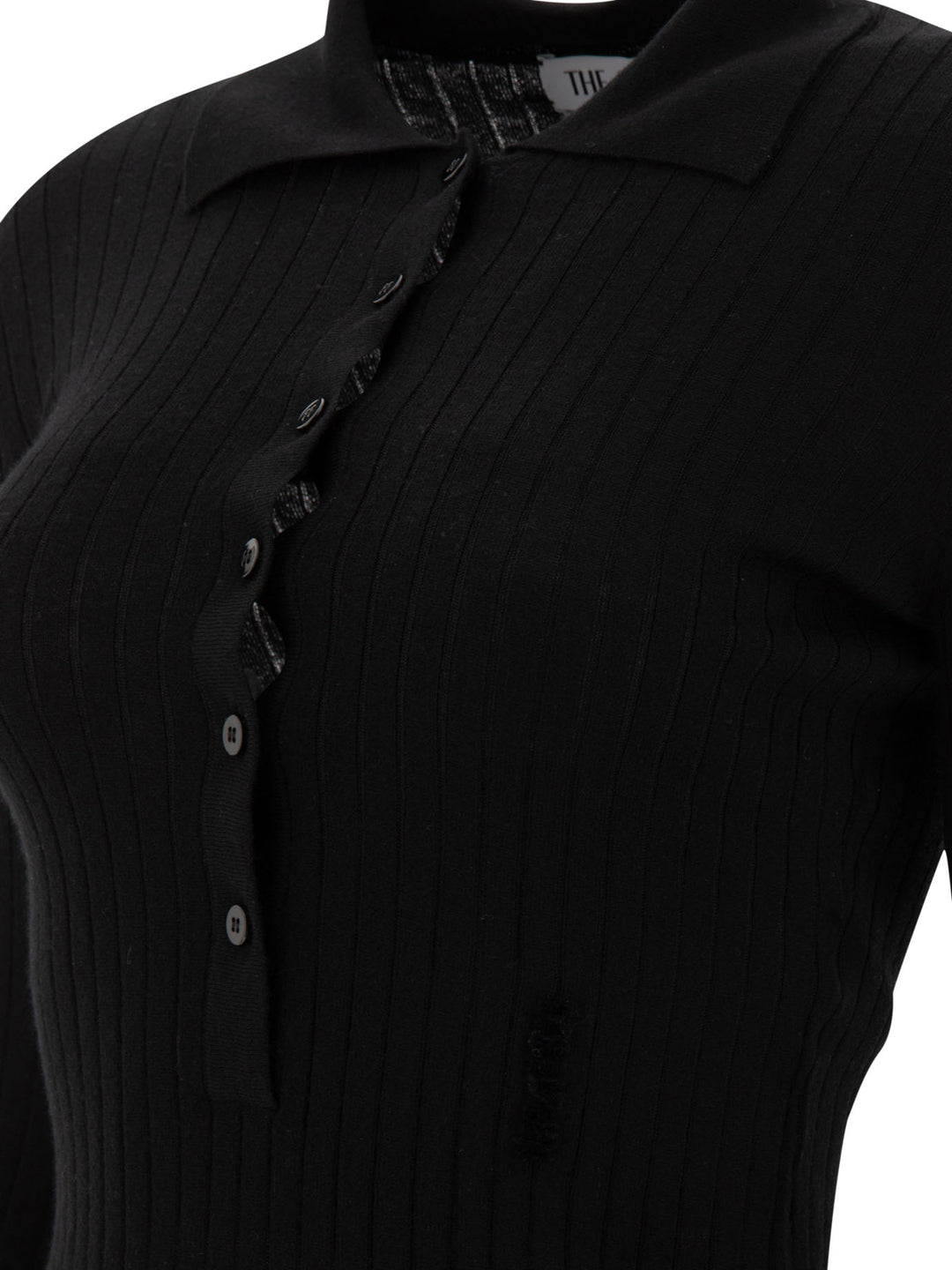 Ribbed Polo Shirt Knitwear Nero