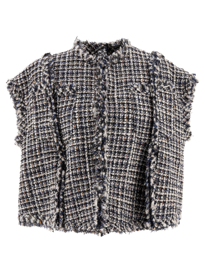 Tweed Vest Knitwear Bianco