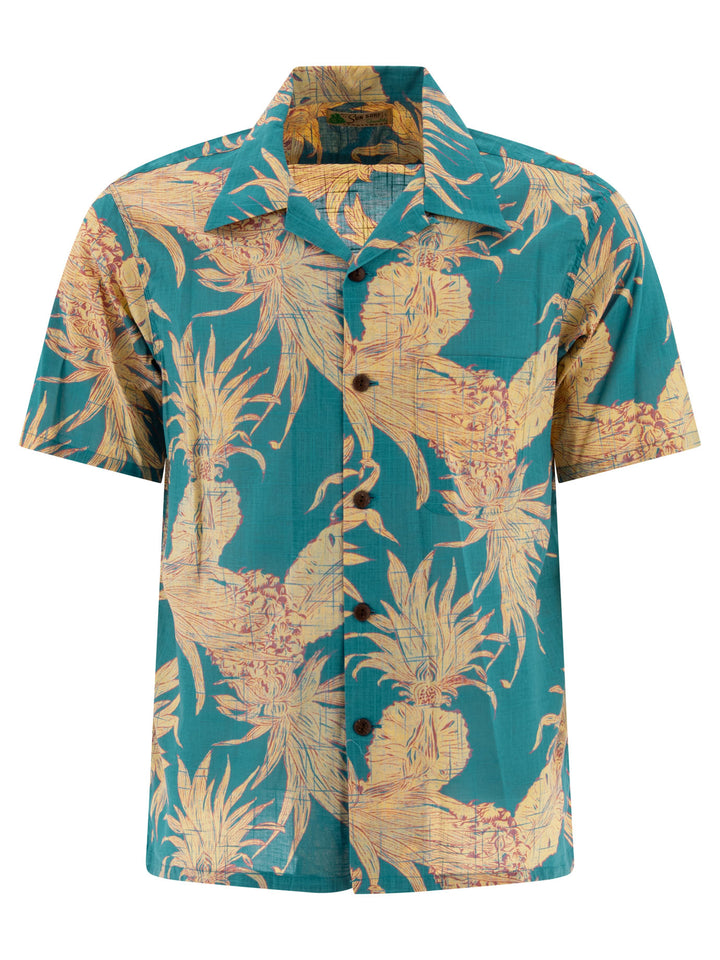 Sun Surf Island Pineapple Shirts Blu