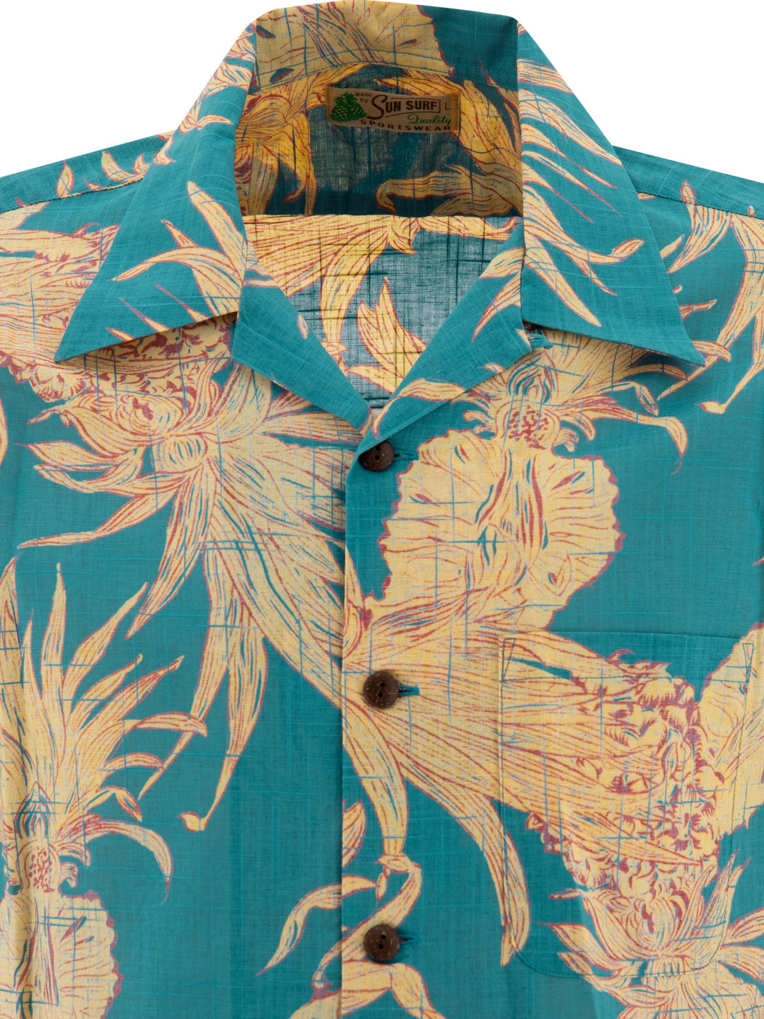 Sun Surf Island Pineapple Shirts Blu