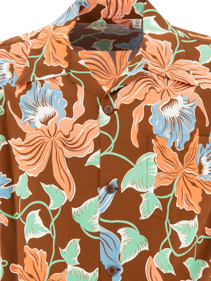 Sun Surf Cattleya Orchid Shirts Marrone