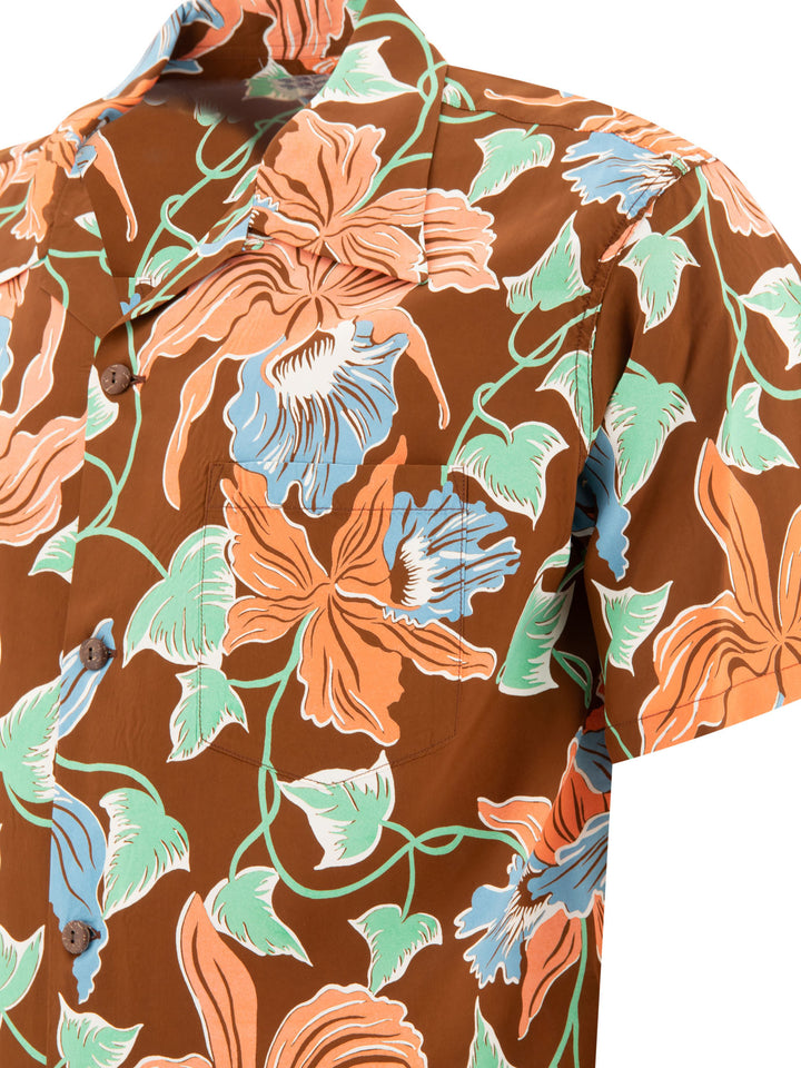 Sun Surf Cattleya Orchid Shirts Marrone