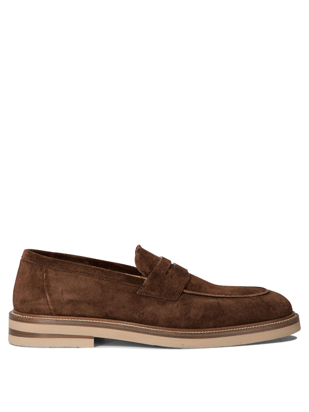 Suede Penny Loafers Loafers & Slippers Marrone