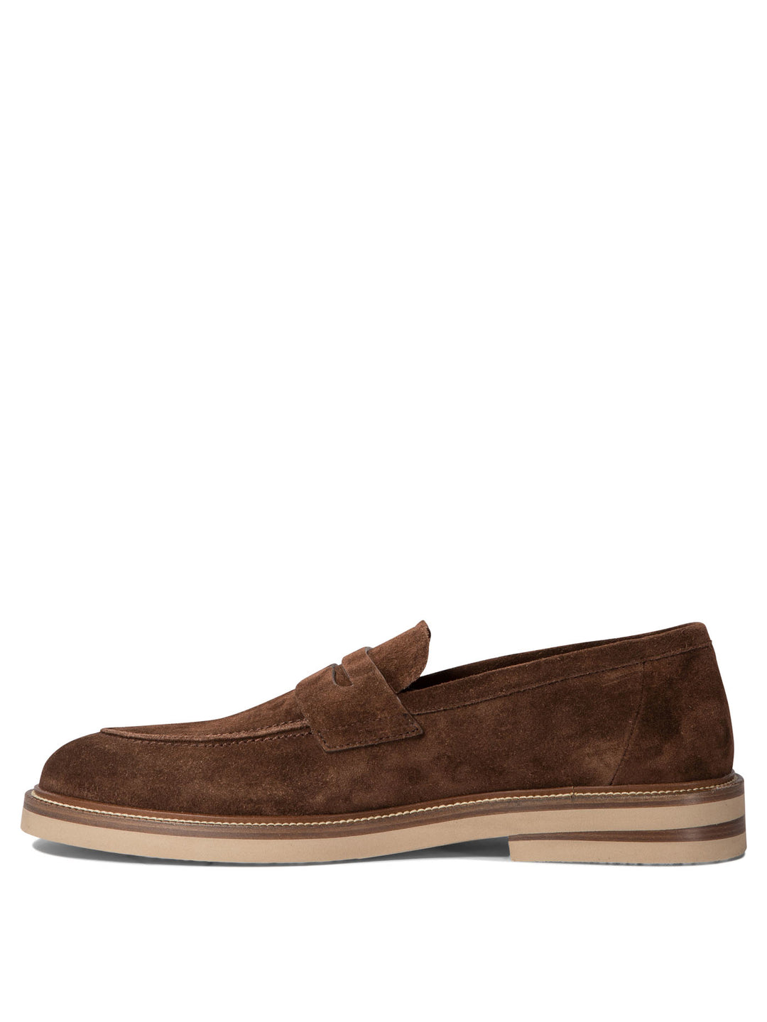 Suede Penny Loafers Loafers & Slippers Marrone