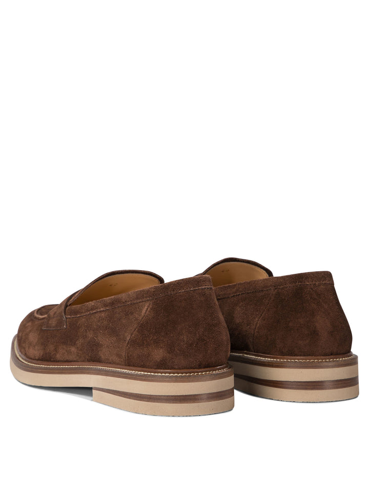 Suede Penny Loafers Loafers & Slippers Marrone