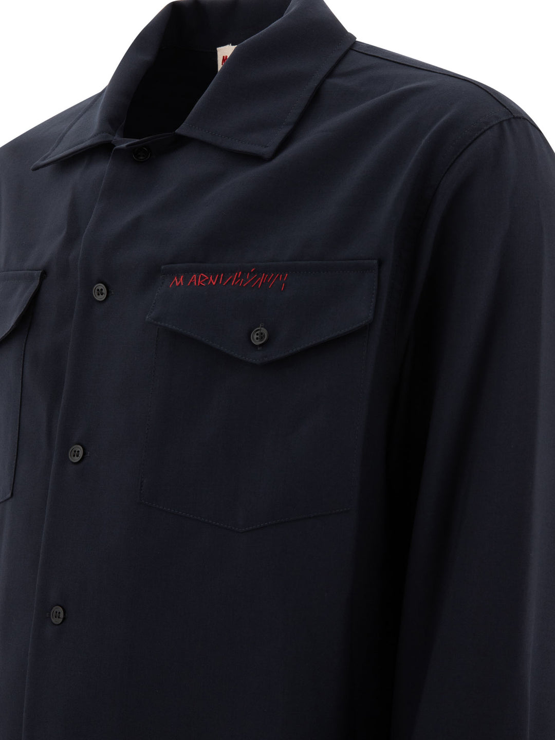 Shirt With Embroidered Logo Shirts Blu