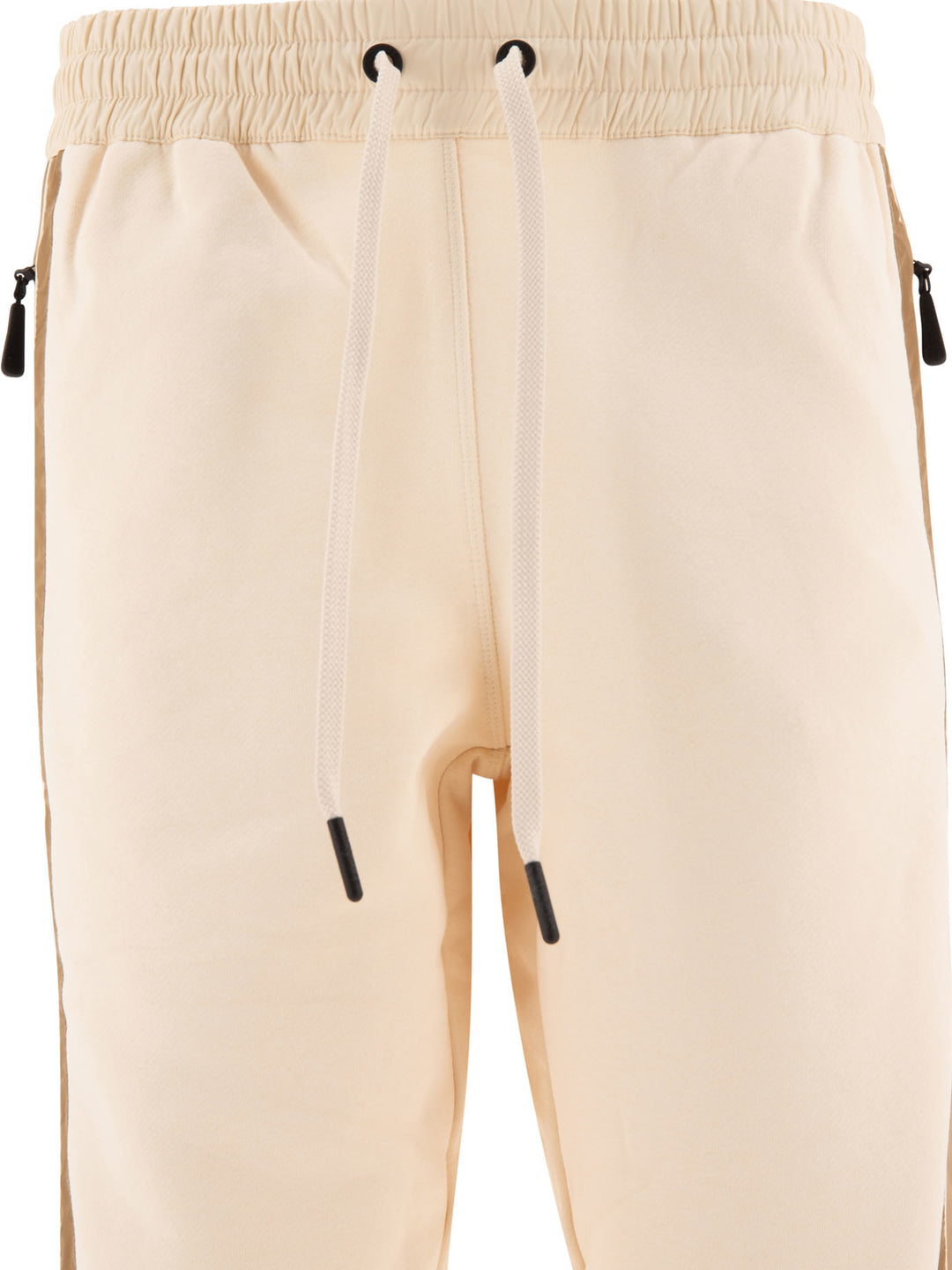 Padded Joggers With Mountain Logo Trousers Beige