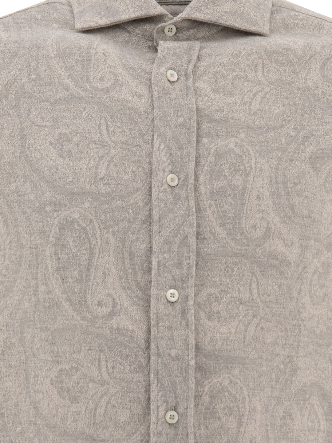 Paisley Jacquard Flannel Shirt Shirts Grey