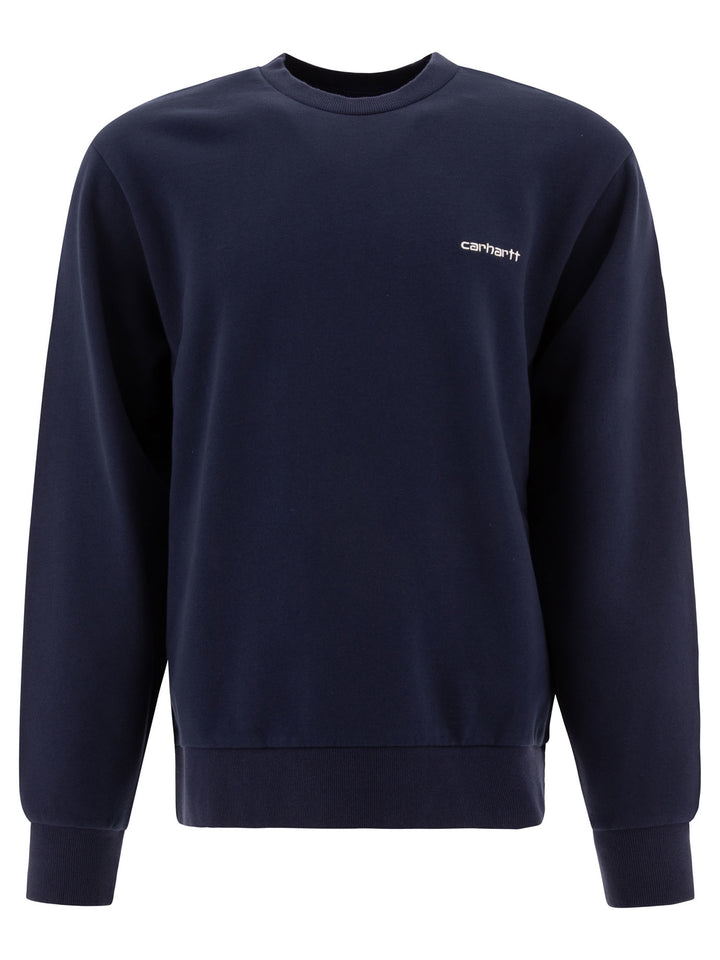 Script Embroidery Sweatshirts Blu