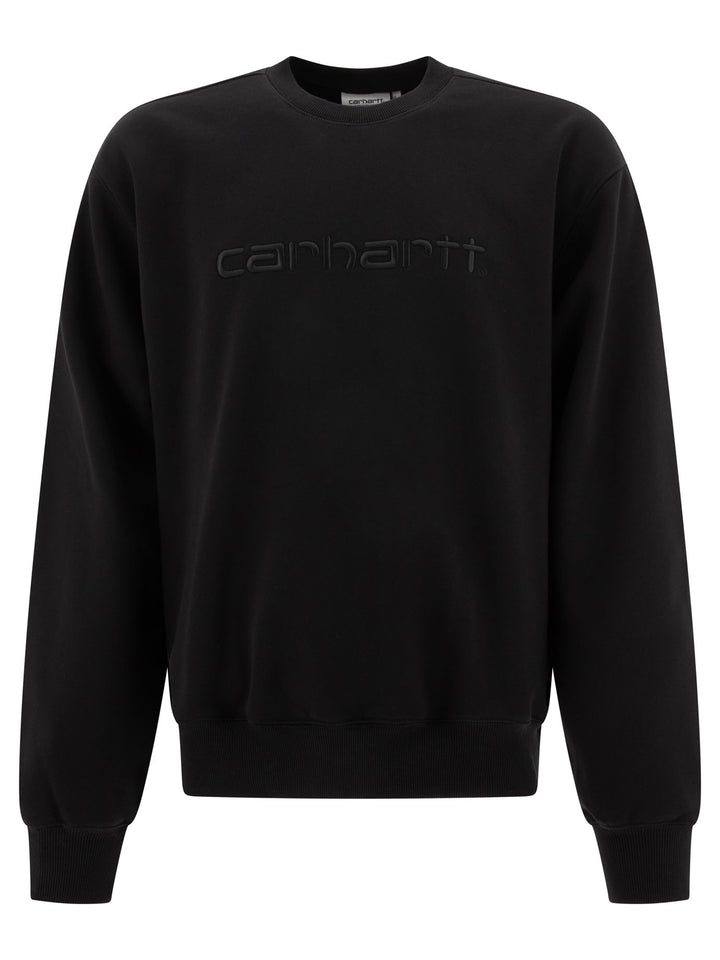 Sweatshirt With Embroidered Logo Sweatshirts Nero