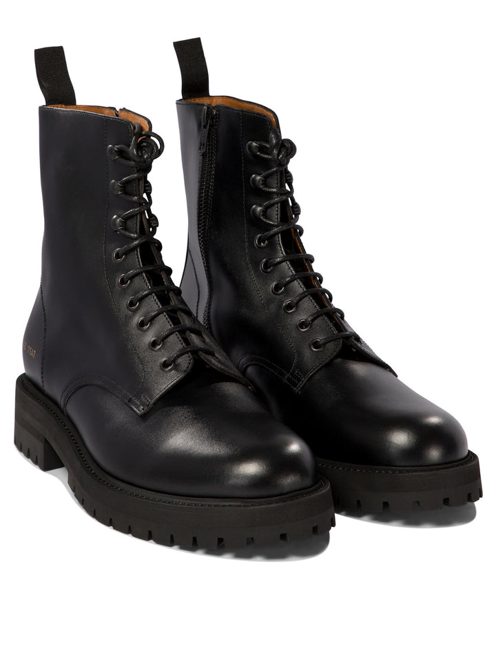 Leather Combat Boots Stivali & Stivaletti Nero