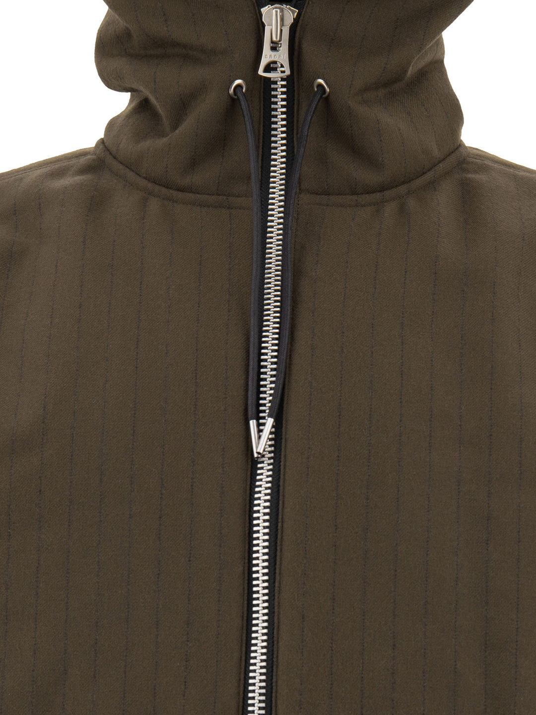 Pinstriped Hooded Jacket Giacche Marrone