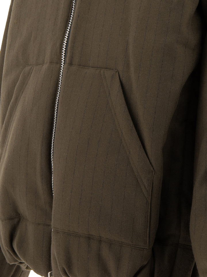 Pinstriped Hooded Jacket Giacche Marrone