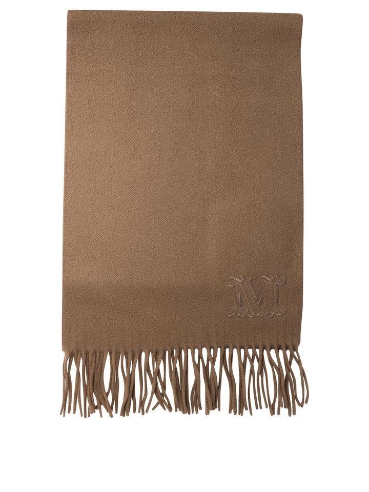 Cashmere Stole With Embroidery Scarves Marrone