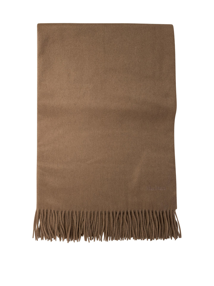 Cashmere Stole With Embroidery Scarves Marrone