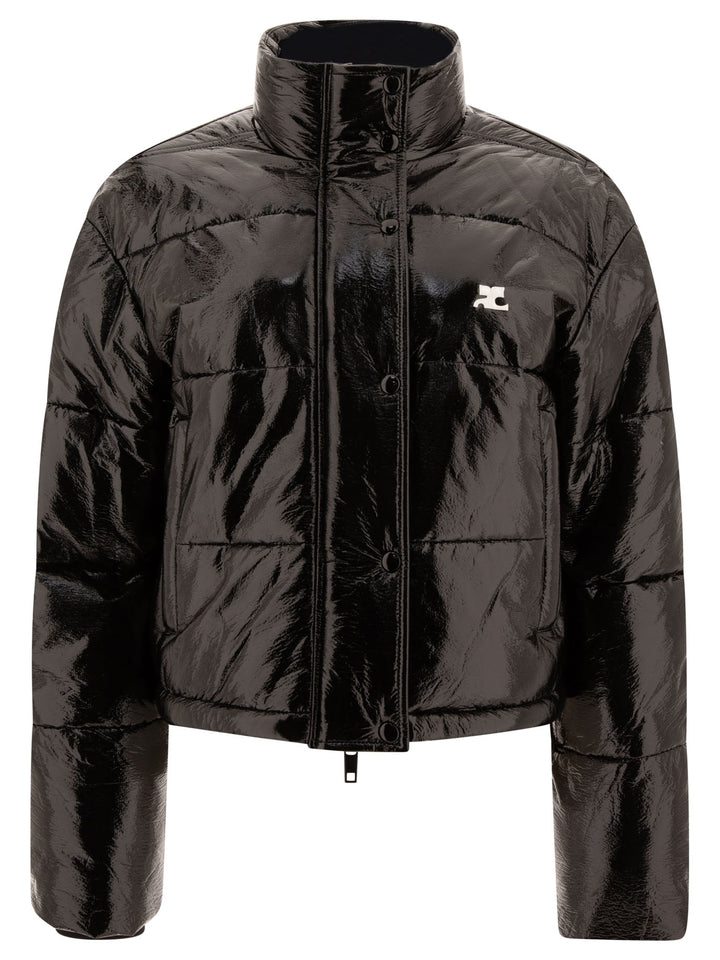 Vinyl Puffer Jacket Giacche Nero