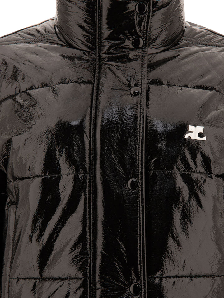 Vinyl Puffer Jacket Giacche Nero