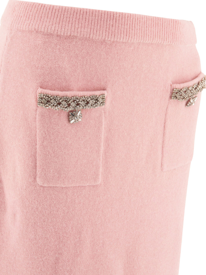 Embellished Midi Skirt Gonne Rosa