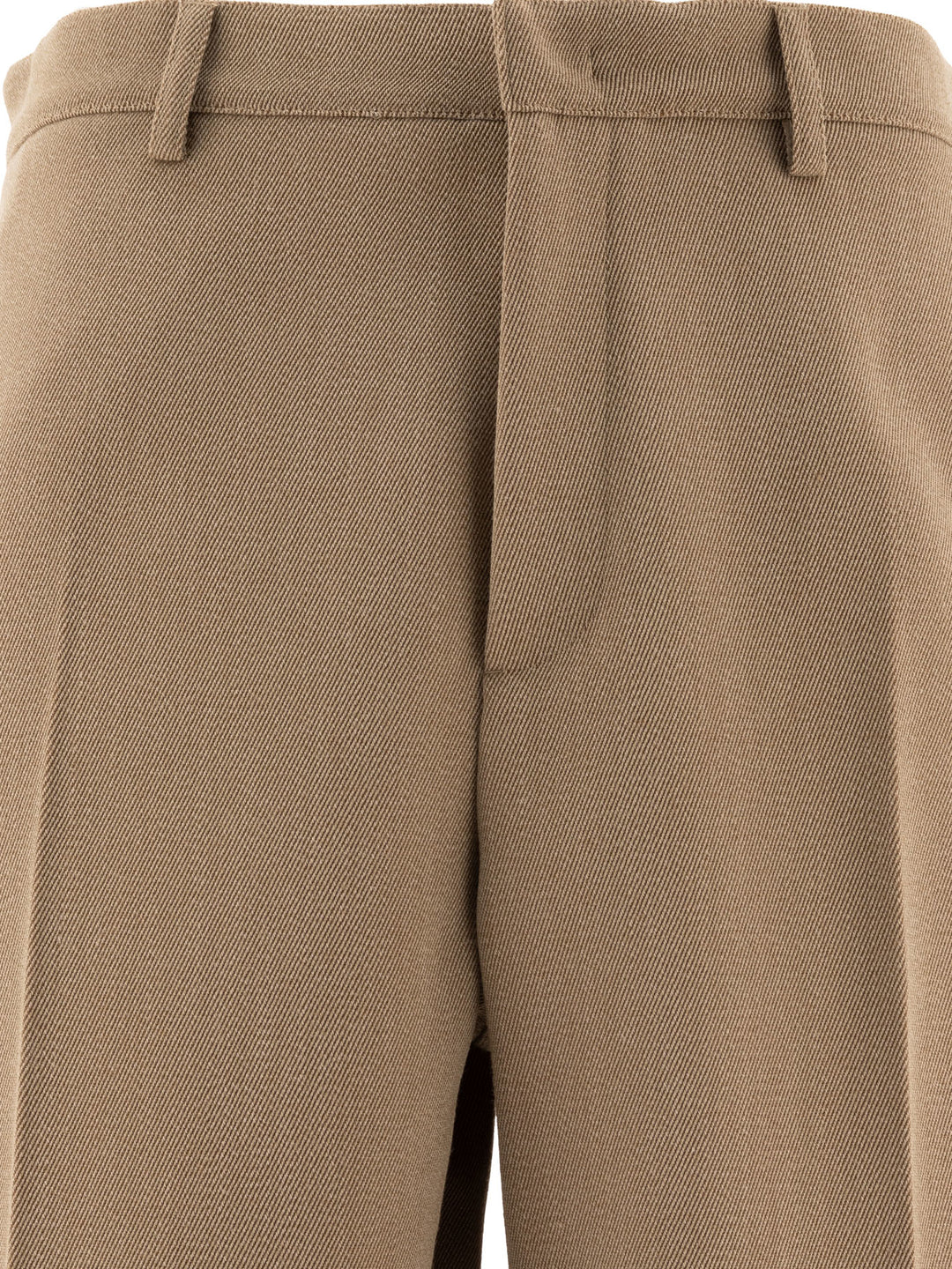 Melange Wool Trousers Beige