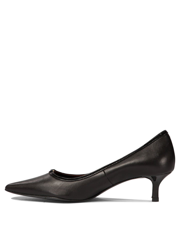 Double T Buckle Heeled Shoes Nero