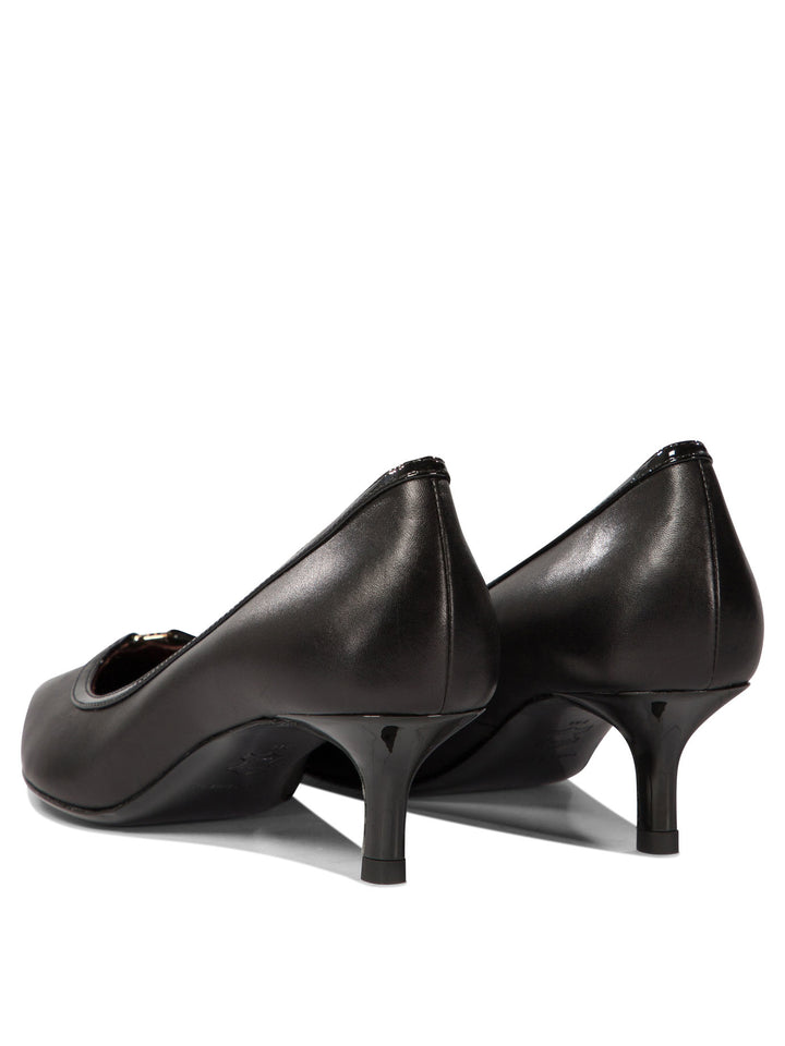 Double T Buckle Heeled Shoes Nero