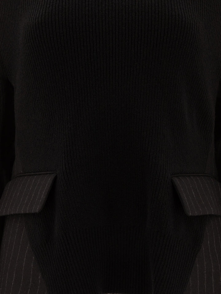 Chalk Stripe X Knit Knitwear Nero