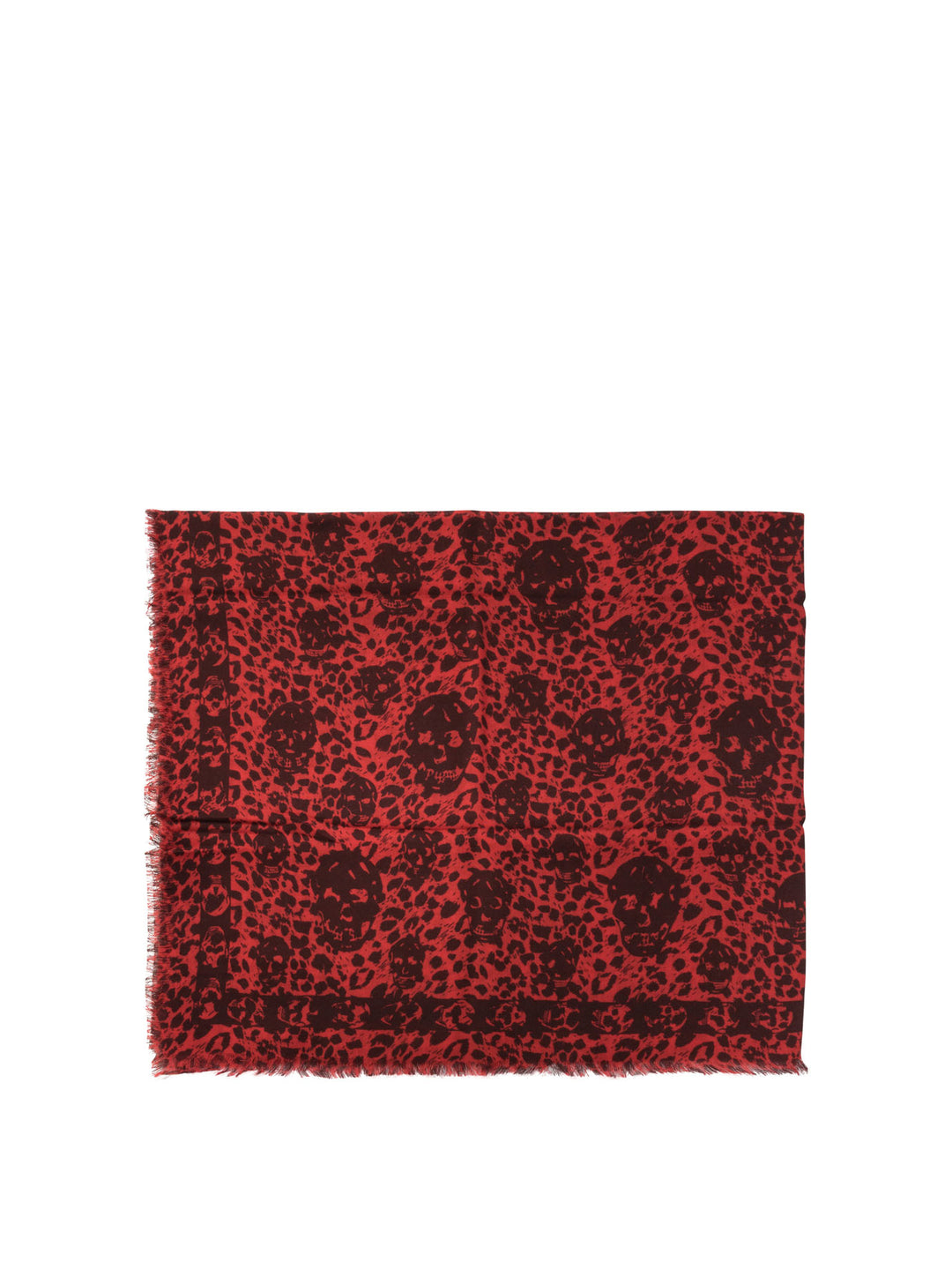 Leopard Skull Scarves Rosso