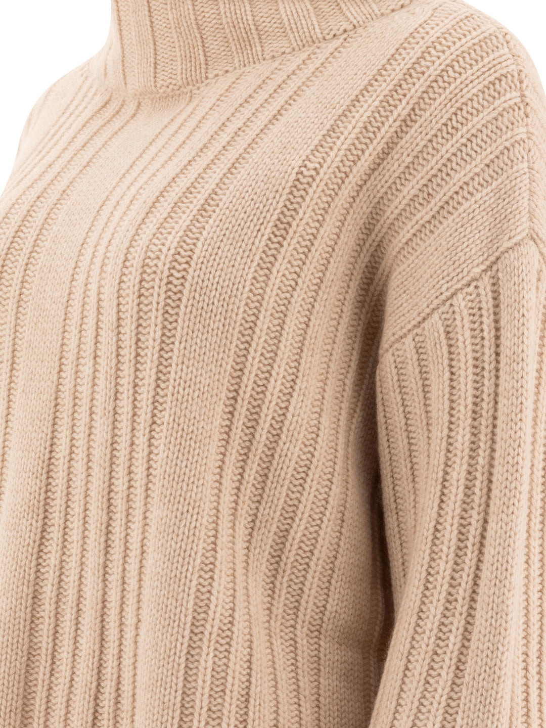 Wool And Cashmere Turtleneck Sweater Knitwear Beige