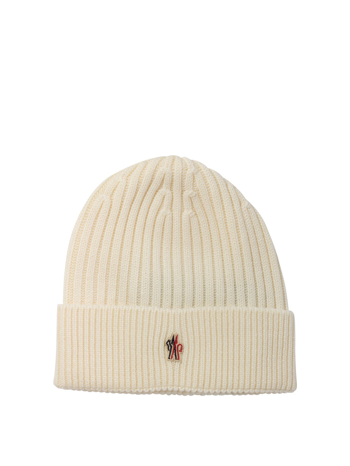 Ribbed Wool Beanie Cappelli Bianco