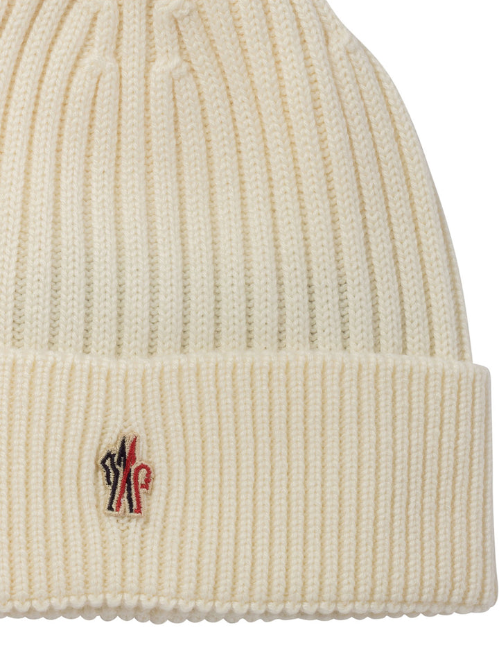 Ribbed Wool Beanie Cappelli Bianco