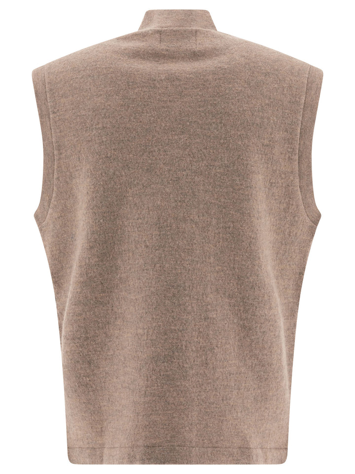 Boiled Wool Vest Knitwear Beige